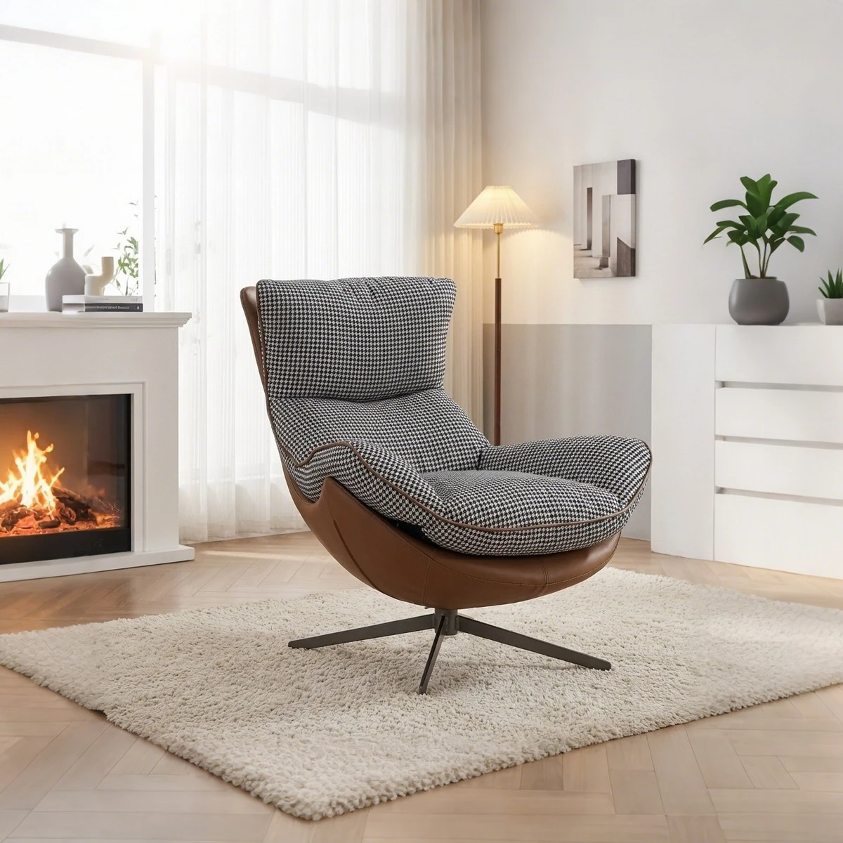 Aldrich, QS1032, chair, in fabric+leather/chenille, B2B wholesale furniture