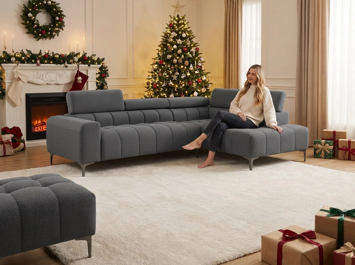 Ariana, QS3086, functional sofa, in fabric/Bouclé, B2B wholesale furniture
